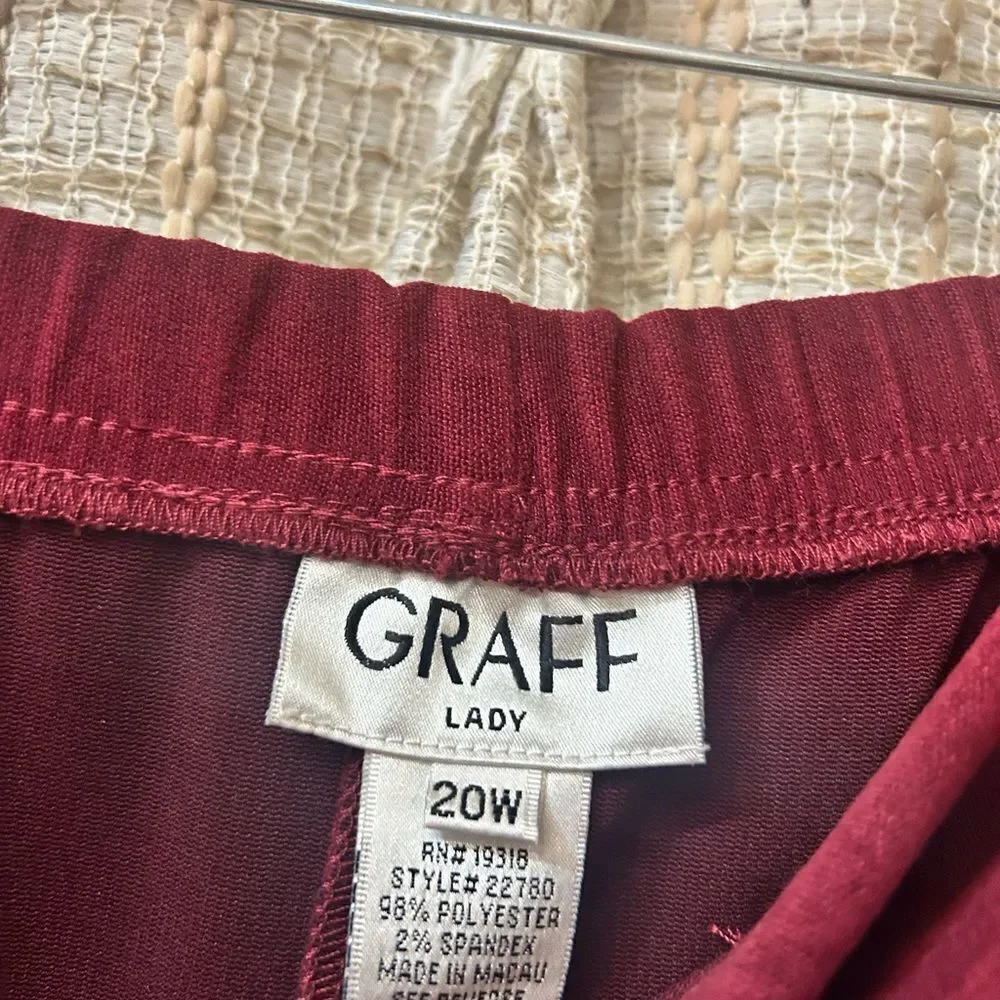 🛍️ GRAFF Ladies 20W wine color pants new - Picture 2 of 3